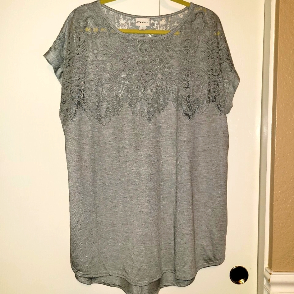 Ava & Viv target cap sleeve burnt-out t shirt
